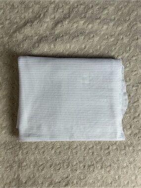 Le Petit Solid White Baby Blanket Stretchy Swaddle Ribbed Stripes Thin
